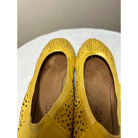 Vionic Yellow Robyn Perforated Leather Flats - Picture 6 of 11